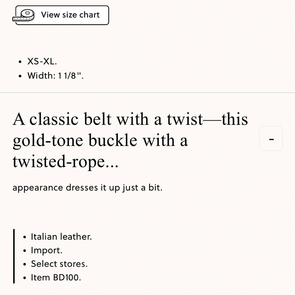 J.Crew Italian leather with gold twist buckle